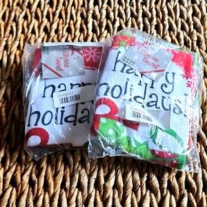 TWO Christmas kitchen towels